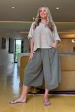Oscar Pleat Culotte Khaki